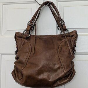 Francesco Biasia Leather Hobo Bag with Belt Extenders Francesco Biasia Brown